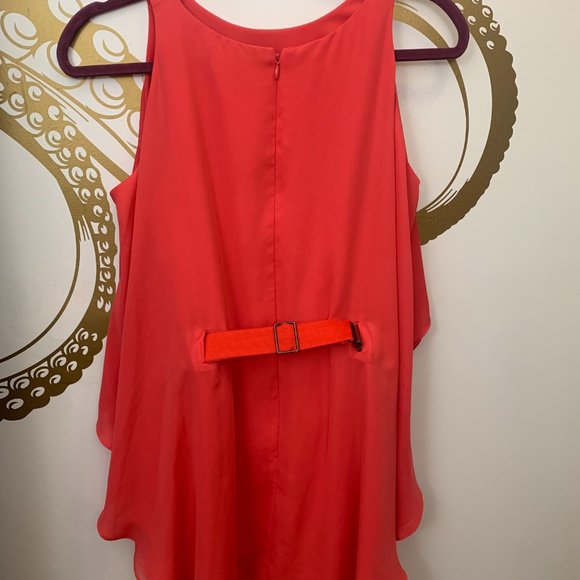 Halston Heritage Coral Cocktail Dress - Picture 8 of 9